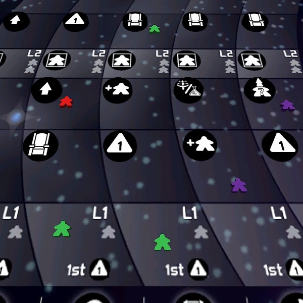 The action tracks portion of the game board