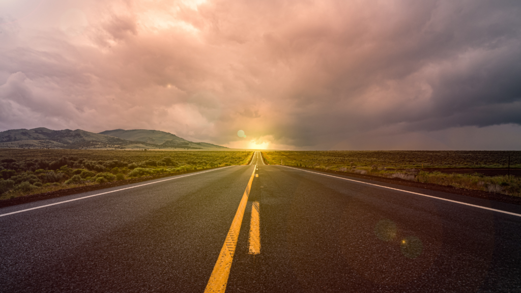 a long road vanishing into the distance