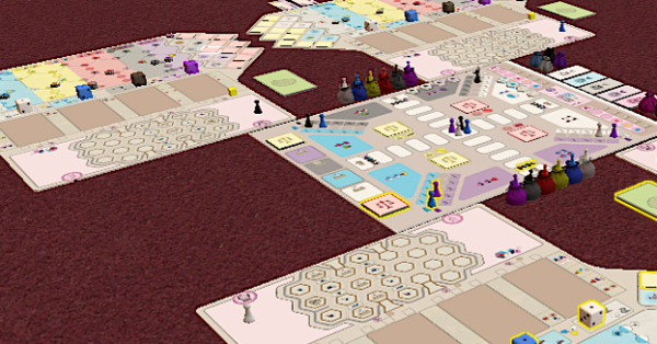 Player Board, Main Board, Meeples, Buildings, Starting cards