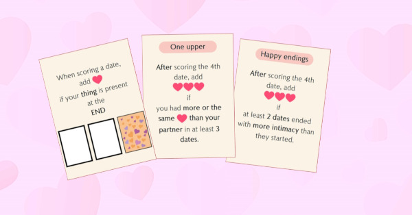 3 cards showing different scoring conditions