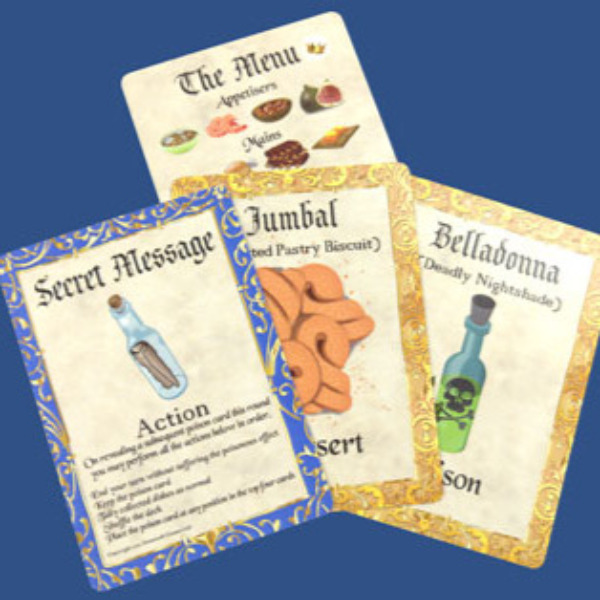 A Taste for the King cards laid out in a fan