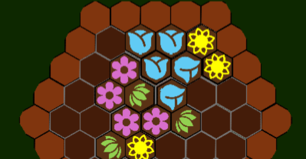 potted planter with flowers of symmetry