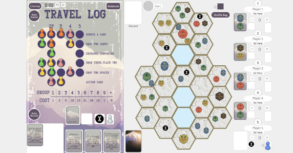 digital prototype of a worker placement board game