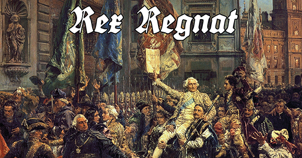 Stanisław Małachowski holding the Polish Constitution of 1791 while being held aloft by supporters