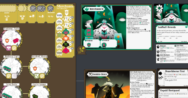 A complex game with colorful bugs playing politics