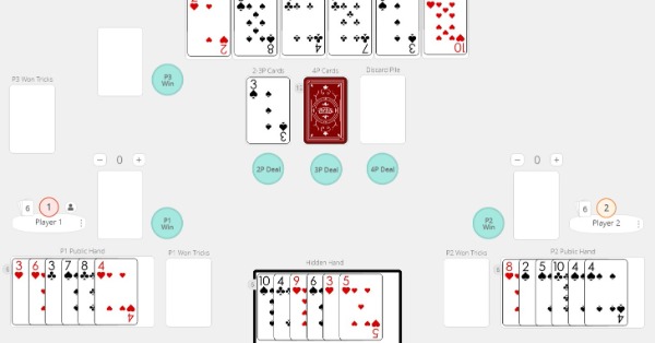The playingcards.io table layout for the game.