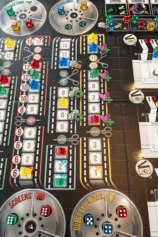 Reel Mayhem action shot - film strip tracks