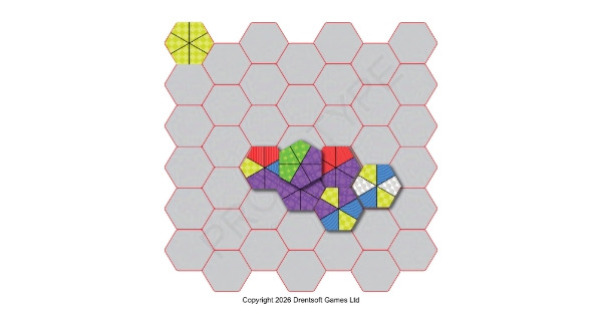 Mockup of the board and stacked tiles.