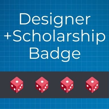Protospiel Online Designer +Scholarship Badge