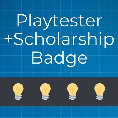 Protospiel Online Playtester +Scholarship Badge