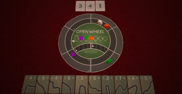 A gameplay screen shot for the prototype game Open Wheel