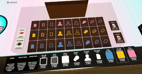 The Conspirator's point of view during setup, with all evidence and ambitions available to them.