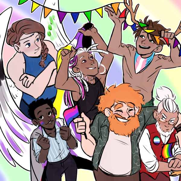 The cast of Fight Sequence celebrating Pride 2021