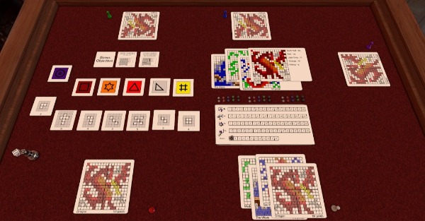 5 Player setup showing components splayed out