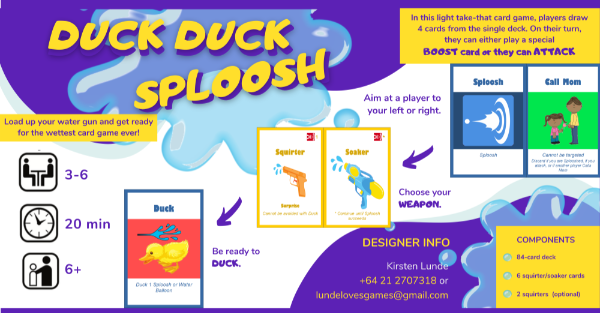 Quick and easy family card game of a fun water fight. Water balloons, water guns.