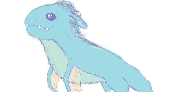 This is one of the early sketches of one of the Fluffy Dragons. There will be 5 different dragons.
