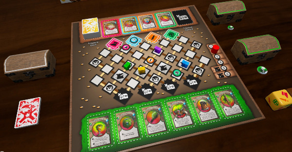 Close-up shot of a player's inventory mat in Gobble-Ins!