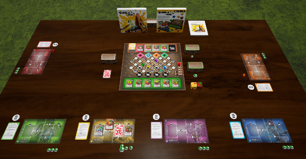 Table shot of the game in Tabletop Playground