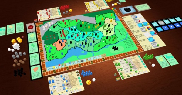 Tioreh: a 4-player game in progress.