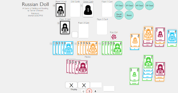 Layout of the PCIO table with cards splayed out.