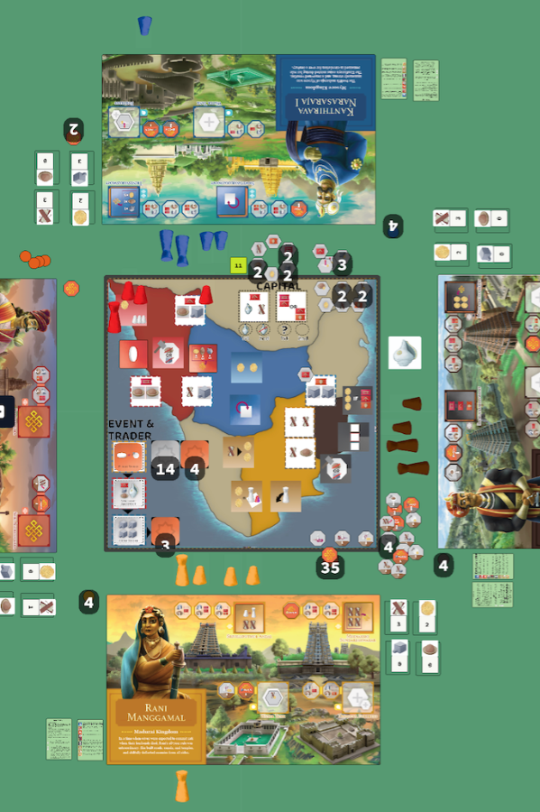 Partial view of a 4-player setup