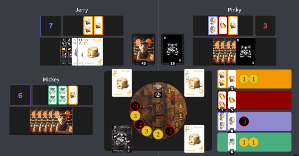 Cheddar game board, cards and cheese tokens