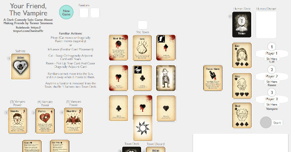 Screenshot of Your Friend The Vampire on Playingcards.io