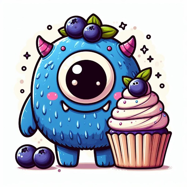 Blueberry Cupcake Monster for Cupcake Craving Game