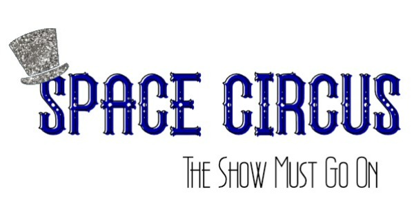 Space Circus Board Game Logo with tagline The Show Must Go On