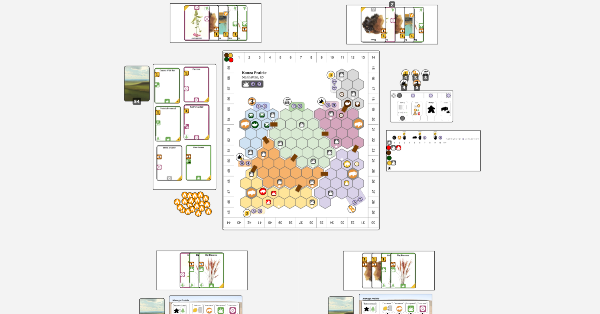 Tallgrass board game set up for 4 players.