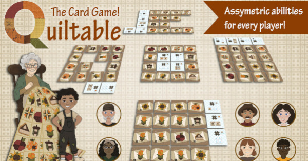 Quiltable Card Game, Assymetric Abilities, Character Headshots