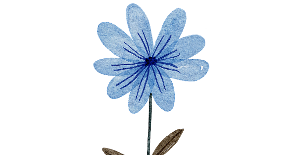 It is a watercolor blue flower that is supposed to look a little solemn and sad.