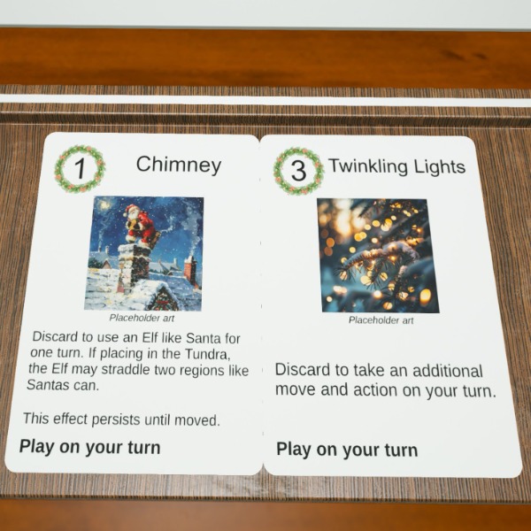 A player considers using one of their Decor cards to change up the game.