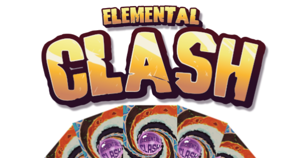 Elemental Clash Logo and Cards