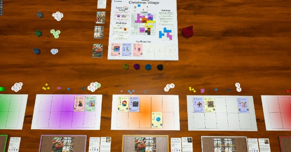 A three-player game of Toymakers by Dave Berlin