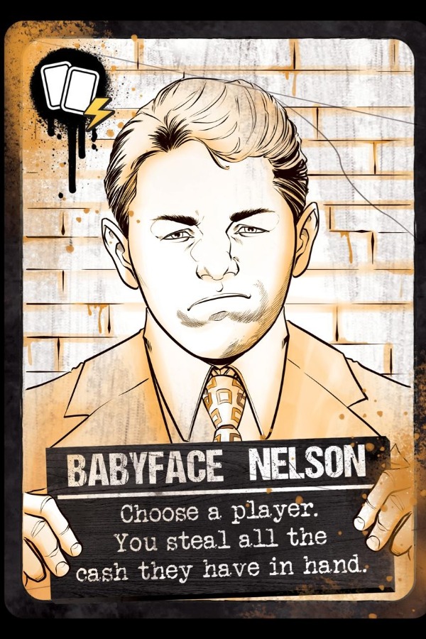 An action card depicting BabyFace Nelson. This is the latest design created by our designer. (not yet in the demo version)