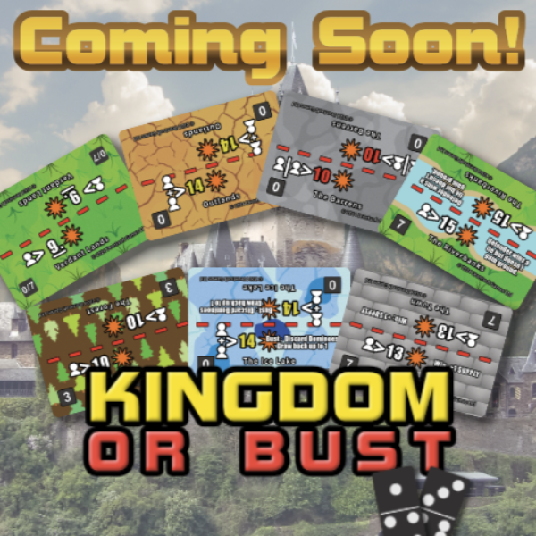 Coming soon! with a selection of cards set against a castle.