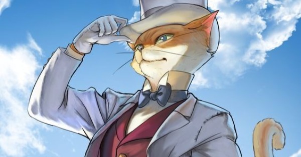 A cat in a dapper white suit