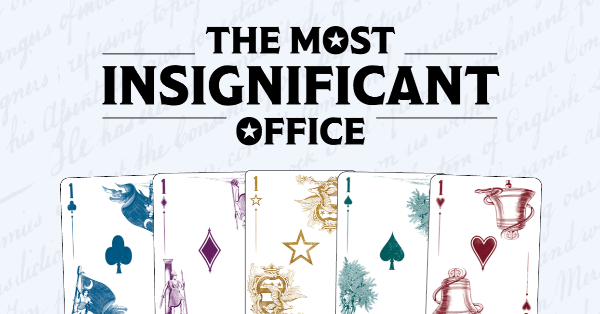 The Most Insignificant Office logo with five cards representing the different candidates