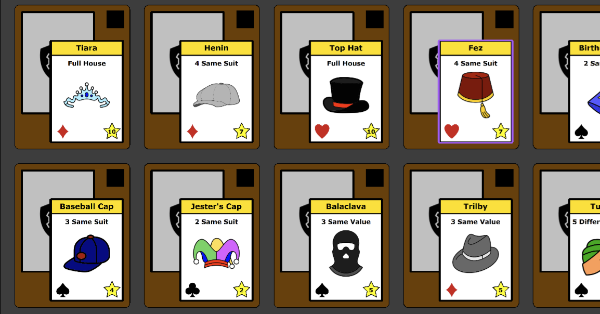Picture of the main supply area of hat burglars showing the hat cards ready to steal and the unknown security systems protecting them