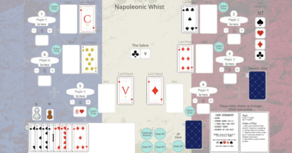 Digital module for a prototype trick-taking card game