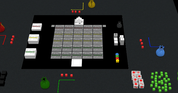 Setup of the play space at the start of the game.